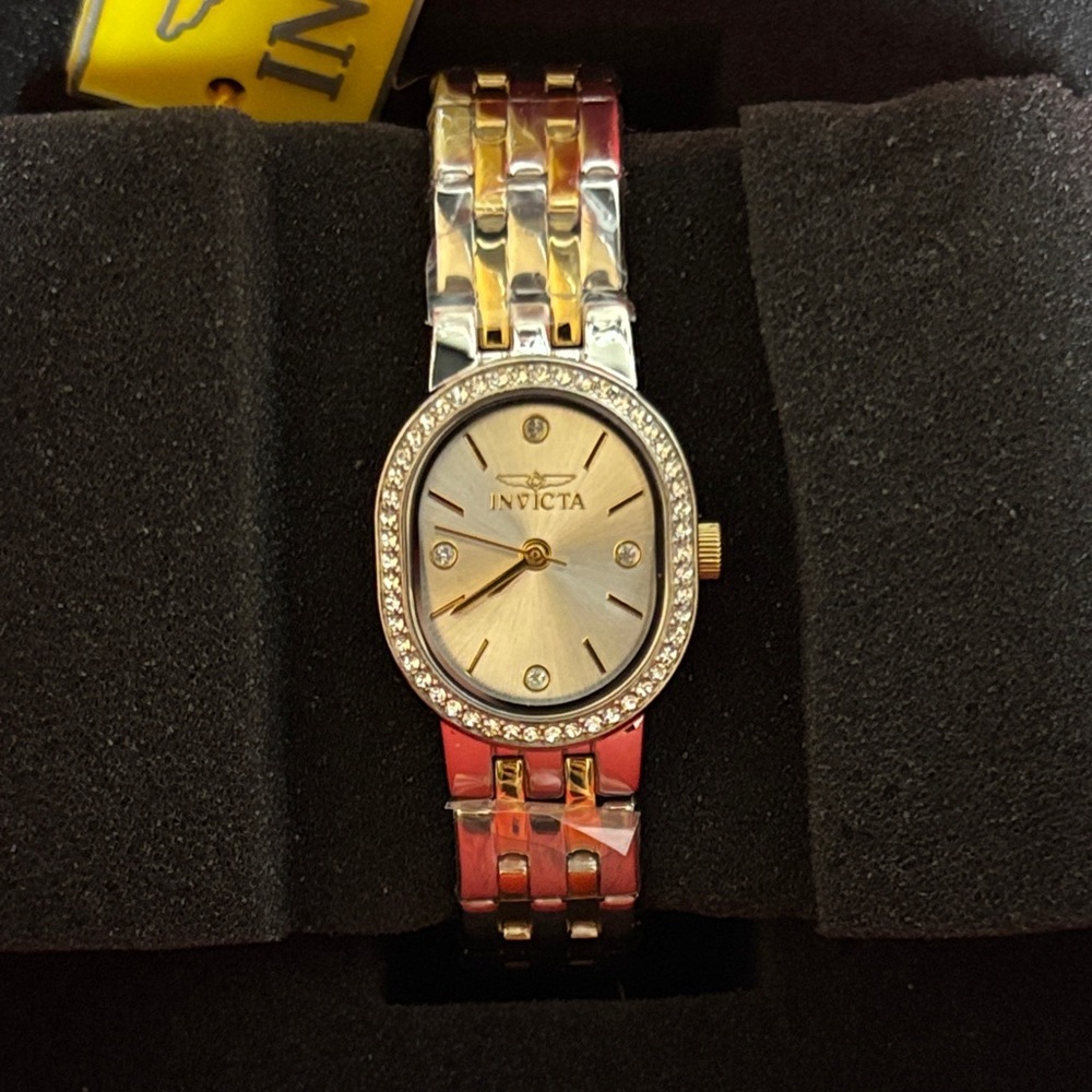 Invicta Women's Two-Tone Crystal Accent Watch NIB Working Stainless Steel